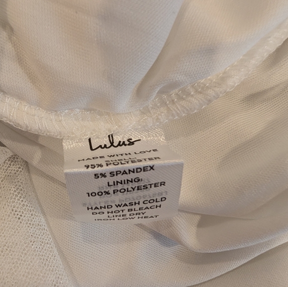 Lulu's White Meshed Ruched Mini Dress , Size Medium,Runs Smaller. - Picture 8 of 8